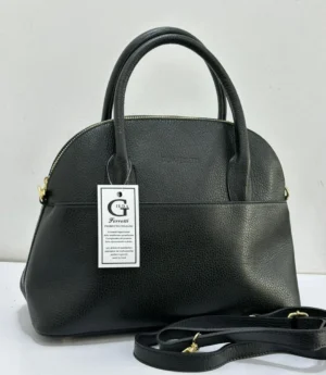 Gilda Ferretti dome satchel black pebbled leather Italian-made Nigeria