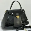 vintage-patent-leather-top-handle-bag-black-gold-triang Cerruti 1881 Two-Tone