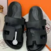Hermès Chypre Sandal Black Hermès Chypre Black Calfskin H-Cutout Slide Sandals Nigeria