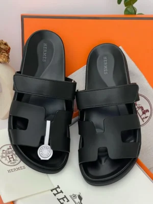Hermès Chypre Black Calfskin H-Cutout Slide Sandals Nigeria