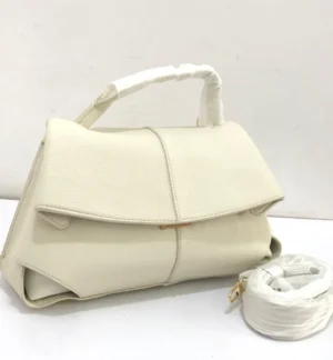 Polene cream-off-white-structured-top-handle-bag-gold-hardware-nigeria Cream off-white structured top handle bag with gold hardware and detachable shoulder strap Nigeria
