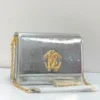 Roberto Cavalli Patent silver Leather Shoulder Bag Roberto Cavalli Patent Leather Shoulder Bag