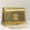 Roberto cavalli Bag Gold Roberto-Cavalli-Patent-Gold-Leather-Shoulder-Bag