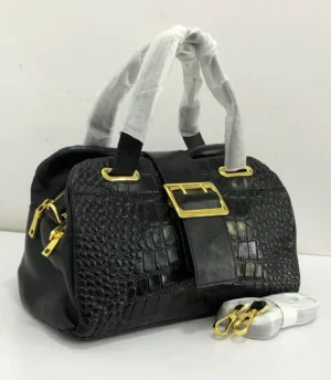 omford-croc-embossed-black-leather-boston-bag-gold-buckle-nigeria