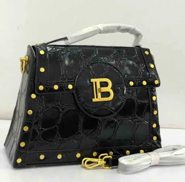balmain-bbuzz-top-handle-bag-black-croc-embossed-gold-s Balmain BBuzz