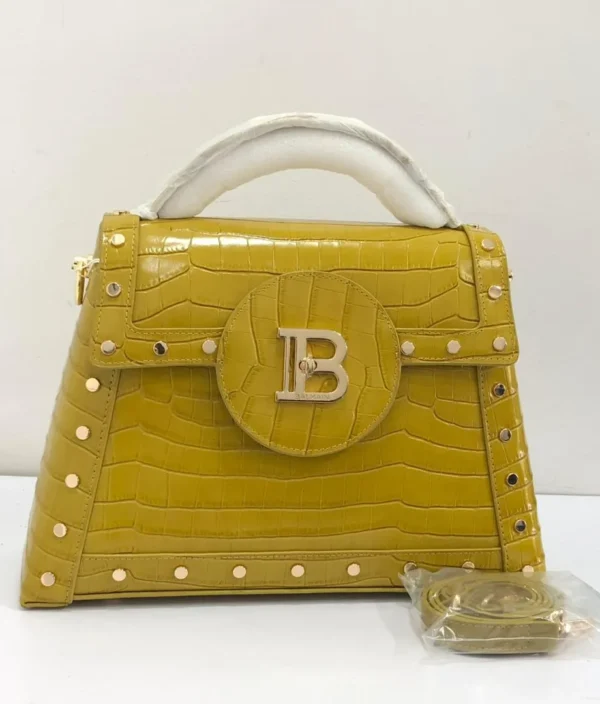 balmain-bbuzz-top-handle-bag-yellow-croc-embossed Balmain BBuzz
