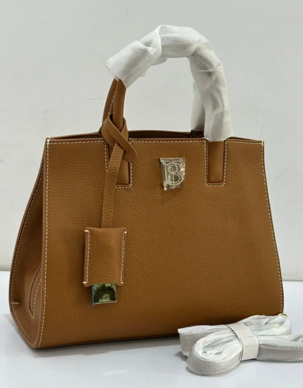burberry-frances-tote-bag-tan-saddle-brown-pebbled-leather-tb-monogram-gold-hardware-nigeria Burberry Frances tote bag tan saddle brown Italian-tanned pebbled leather with TB Thomas Burberry monogram and gold hardware Nigeria
