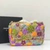 chanel-19-flap-bag-multicolour-floral-sequin-beige-gold-chain-nigeria Chanel 19 flap bag multicolour floral sequin embellished beige with gold chain strap in branded box Nigeria