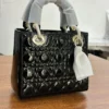 dior-lady-dior-medium-bag-black-patent-leather-cannage-quilting-gold-hardware-nigeria Dior Lady Dior medium bag black patent leather with cannage quilting and gold CD hardware Nigeria
