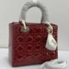dior-lady-dior-medium-bag-burgundy-patent-leather-cannage-quilting-gold-hardware-nigeria Dior Lady Dior medium bag burgundy dark red patent leather with cannage quilting and gold CD hardware Nigeria