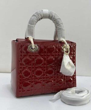 Dior Lady Dior medium bag burgundy dark red patent leather with cannage quilting and gold CD hardware Nigeria