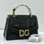 Dolce and Gabbana DG Amore top handle black croc-embossed with pearl DG logo Nigeria