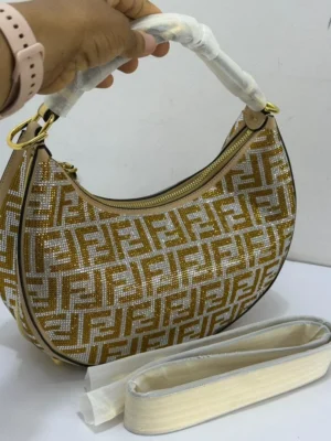 Fendi Mini Crystal FF Fendigraphy Hobo bag gold and silver rhinestone FF monogram Nigeria