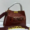 fendi-peekaboo-iseeu-large-Red-leather-gold-twist-lock-nigeria Fendi Peekaboo ISeeU large Red leather bag with embossed FENDI ROMA logo and gold twist-lock Nigeria
