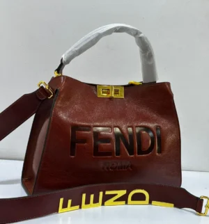 Fendi Peekaboo ISeeU large Red leather bag with embossed FENDI ROMA logo and gold twist-lock Nigeria