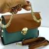 Gilda Ferretti brown and green two-tone leather crossbody bag gold clasp – Pamzy Wears Lagos