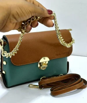 gilda-ferretti-brown-green-two-tone-crossbody-bag-pamzy-wears Gilda Ferretti brown and green two-tone leather crossbody bag gold clasp – Pamzy Wears Lagos