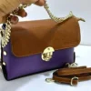 Gilda Ferretti purple and tan two-tone leather crystal clasp crossbody bag – Pamzy Wears Lago