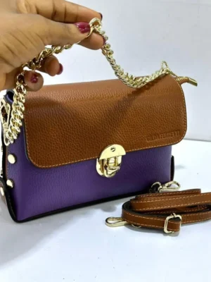 Gilda Ferretti purple and tan two-tone leather crystal clasp crossbody bag – Pamzy Wears Lago