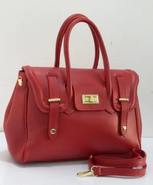 Gilda Ferretti red leather double buckle top handle tote bag – Pamzy Wears Lagos