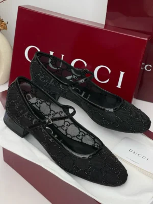 flat-black-gg-mesh-lace-mary-jane-strap-nigeria.webpGucci Horsebit ballet flat black GG mesh lace fabric with mary jane strap Italy Nigeria