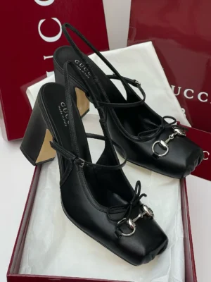 Gucci Horsebit ballet flat black GG mesh lace fabric with mary jane strap Italy Nigeria