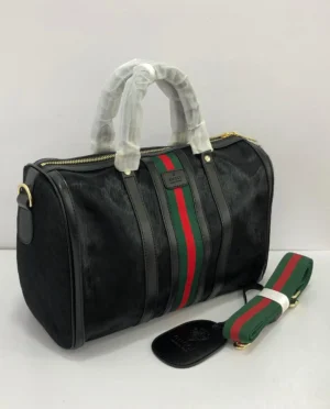 Gucci web stripe black Boston top handle bag red green stripe gold zipper – Pamzy Wears Lagos
