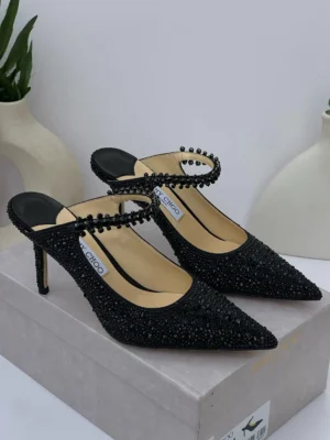 jimmy-choo-bing-100-mule-all-black-crystal-tonal-pointed-toe-stiletto-nigeria Jimmy Choo Bing 100 mule all black tonal crystal pointed toe stiletto with black crystal strap Nigeria