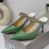jimmy-choo-bing-100-mule-green-crystal-ombre-pointed-toe-stiletto-nigeria jimmy choo bing 100 mule green crystal ombre pointed toes tiletto nigeria.