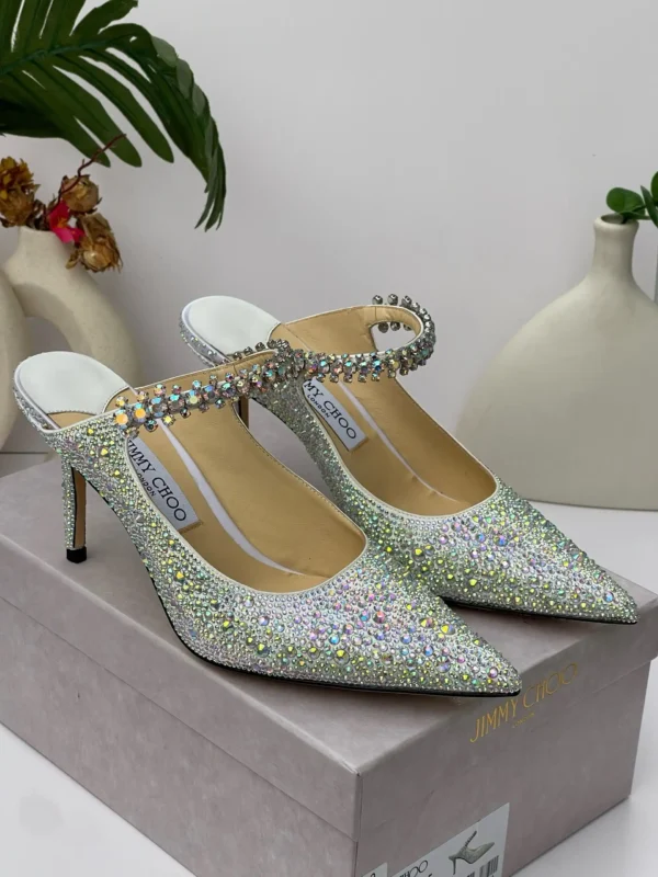 jimmy-choo-bing-100-mule-iridescent-aurora-ab-crystal-pointed-toe-stiletto-nigeria Jimmy Choo Bing 100 mule iridescent aurora AB crystal all-over pointed toe stiletto with crystal strap Nigeria