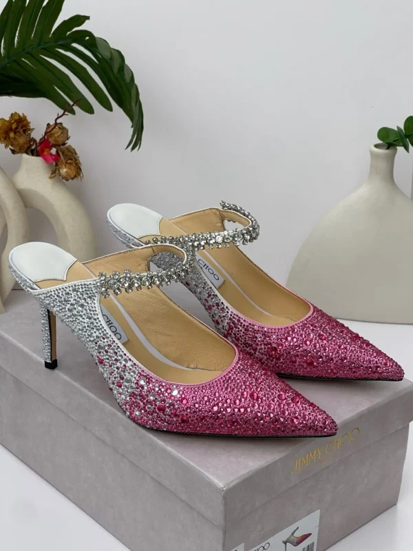 jimmy-choo-bing-100-mule-pink-silver-ombre-crystal-pointed-toe-stiletto-nigeria Jimmy Choo Bing 100 mule pink to silver ombre crystal pointed toe stiletto with crystal strap Nigeria