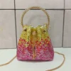 Jimmy Choo Bon Bon crystal embellished bucket bag yellow to pink gradient with crystal gold ring handle and chain strap Nigeria