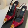 saint-laurent-opyum-slingback-pumps-red-patent-gold-malachite-nigeria Saint Laurent Opyum slingback pumps black patent leather with gold and Gem malachite toe cap Nigeria