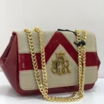Red and Champagne beige