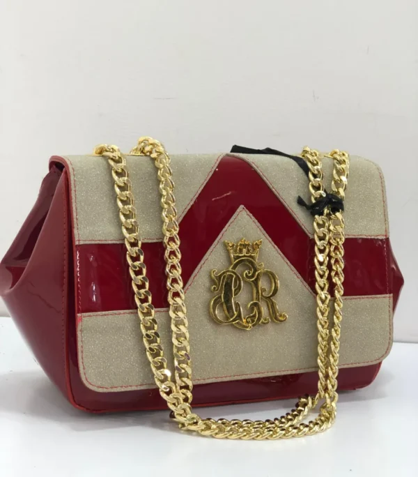 roberto-cavalli-colourblock-chain-bag-red-ash-crown-r Cerruti Italian Crown Logo Patent