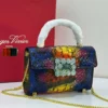 Roger Vivier multicolour python print crystal clasp box clutch gold chain – Pamzy Wears Lagos