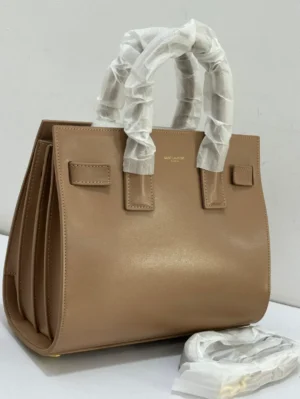 Saint Laurent Sac de Jour medium tan camel smooth calfskin leather with SAINT LAURENT PARIS stamp and gold hardware Nigeria
