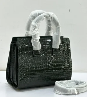 Saint Laurent Sac de Jour nano black croc-embossed leather bag Nigeria