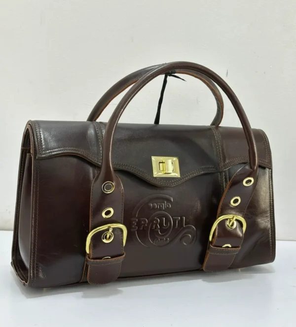 sergio-cerruti-roma-barrel-bag-dark-brown-leather-gold- Sergio Cerruti Roma