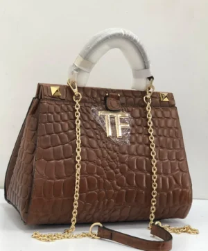 tom-ford-top-handle-bag-brown-croc-embossed-leather-gold-tf-clasp-chain-strap-nigeria tom-ford-top-handle-bag-brown-croc-embossed-leather-gold-tf-clasp-chain-strap-nigeria