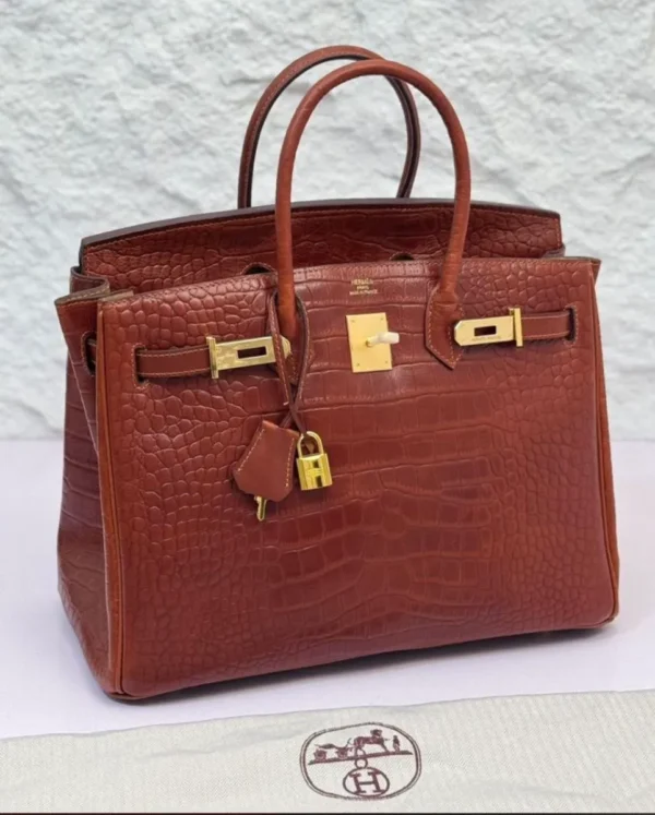 hermes-birkin-30-brown-crocodile-gold-hardware Hermès Birkin 35 Crocodile Bag