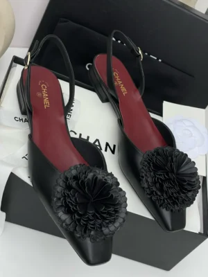 Channel-black-camellia-flower-slingback-shoes-women-nigeria