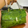 Tom Ford 3D Floral Embossed Leather Green Tom Ford 3D Floral Embossed Leather