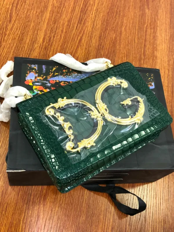 dolce-gabbana-emerald-green-croc-embossed-bag-lagos-nigeri