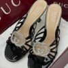 Gucci crystal GG black patent leather high-heel sandals Lagos Nigeria