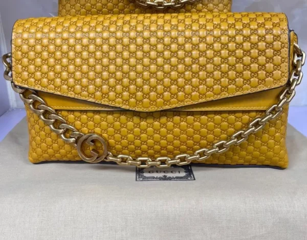 gucci-gg-embossed-leather-chain-bag-mustard-yellow-lagos-nigeria.
